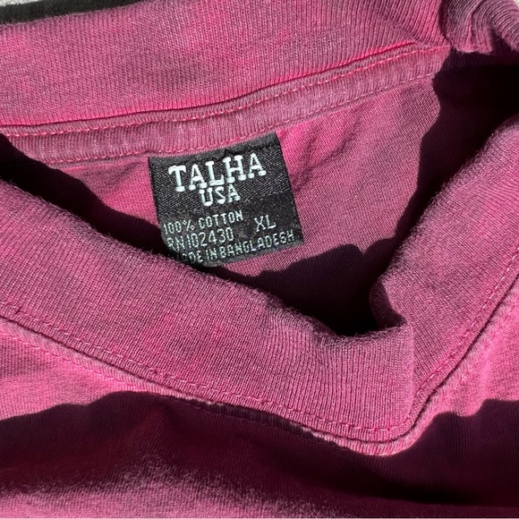 SOLD - Overdyed Y2K Mock Neck Dirty Pink T-Shirt Upcycled - Picture 3 of 5